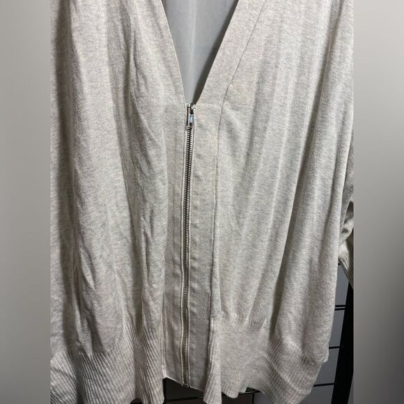 Lane Bryant Plus Size Sheer Back Vneck Cardigan With Zipper EUC - Picture 2 of 8